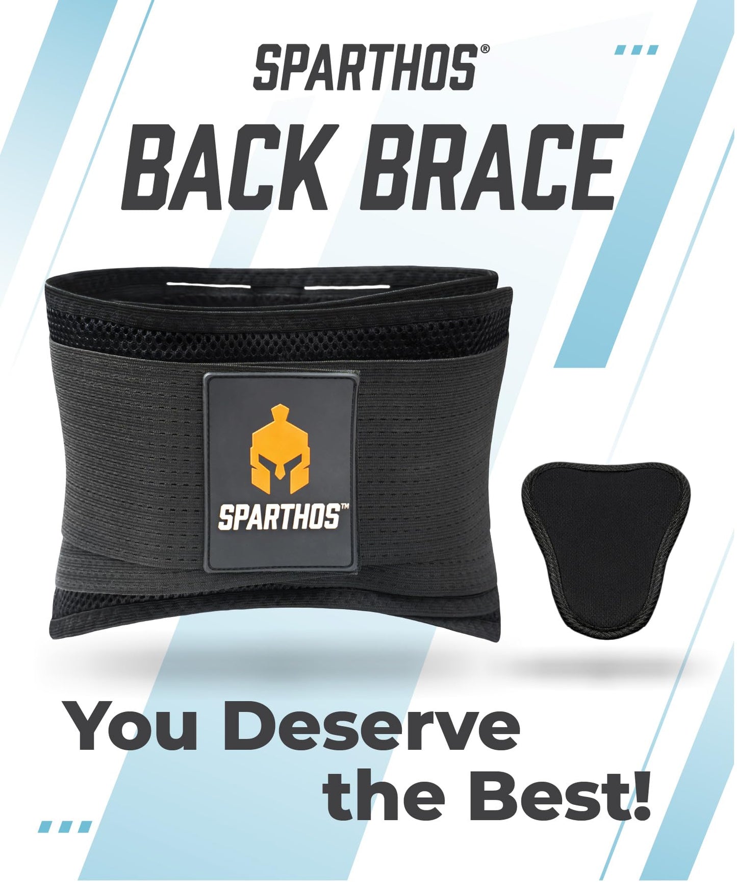 Sparthos Back Brace for Lower Back Pain - Immediate Relief from Sciatica, Herniated Disc, Scoliosis - Breathable Design With Lumbar Support Pad - For Home & Lifting At Work - For Men & Women - (Large)