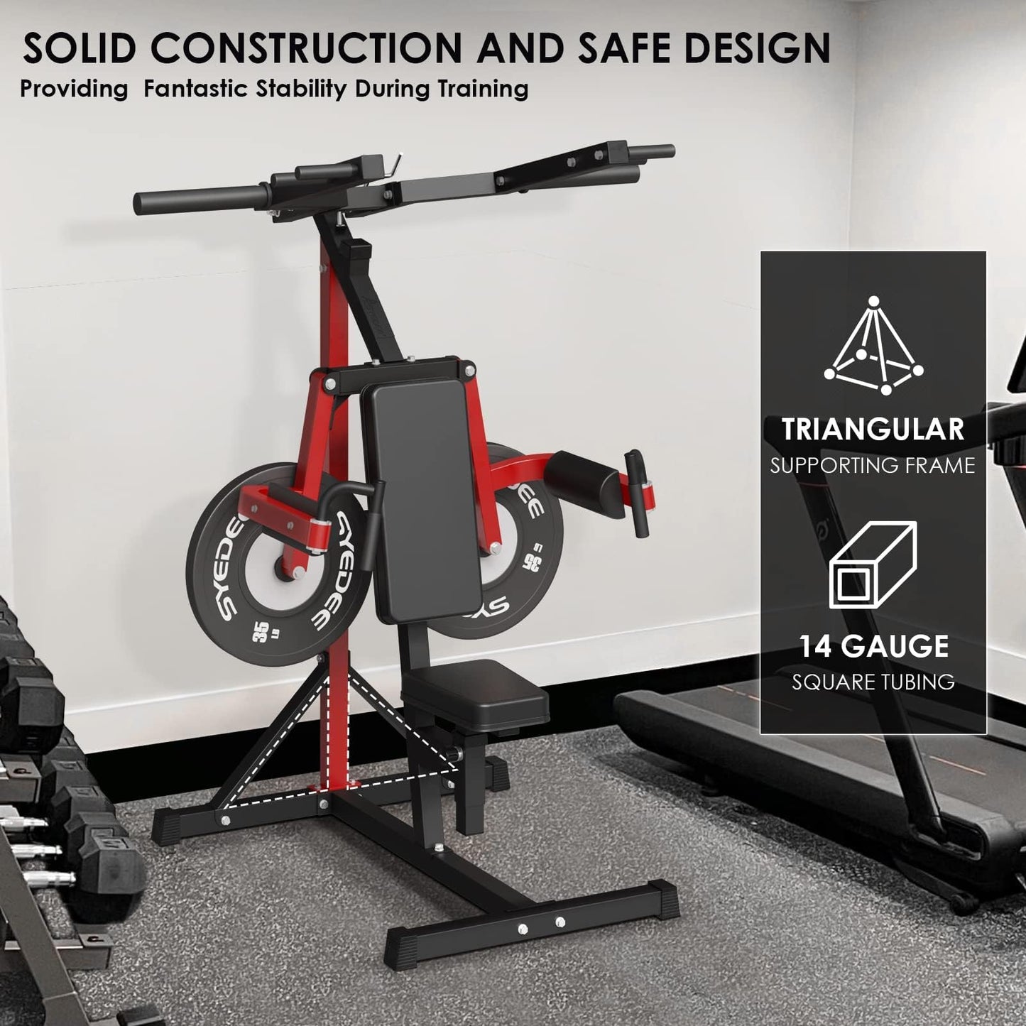 syedee Deltoid and Shoulder Press Machine, Lateral Raise Machine with Adjustable Seat and Backrest, 800 Weight Capacity Upper Body Machine for Home Gym