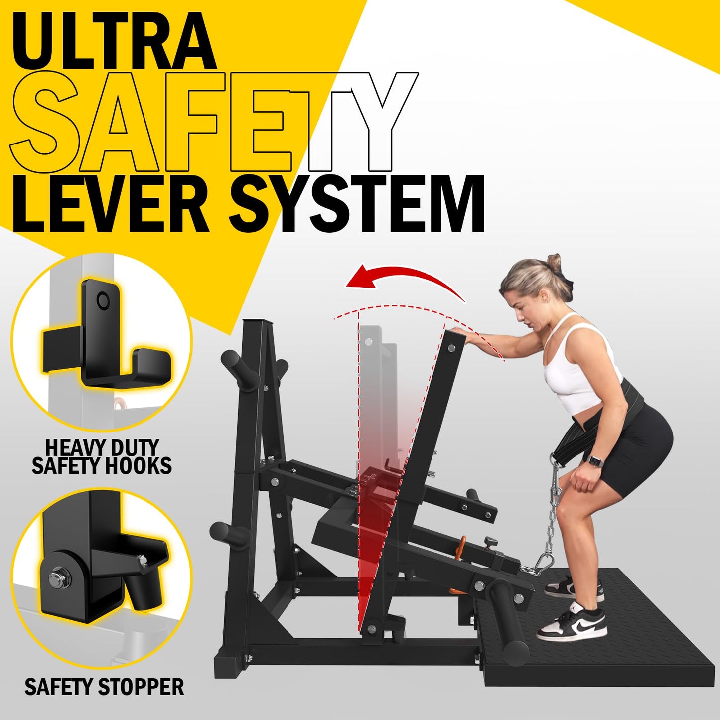 Syedee Belt Squat Machine, Leg Press Machine, Leg Workout Equipment Squat Machines for Home Gym, Leg Machine with Weightlifting Belt - 11 Gauge Steel, 1000 lb Capacity