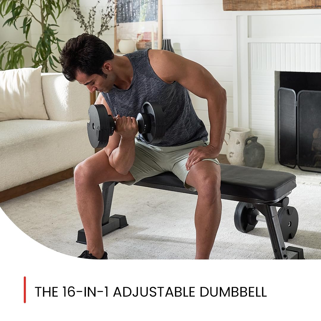 NUOBELL Adjustable Dumbbell Pair 5-80 lbs : the Adjustable Dumbbells and Free Weights You've Always Wanted for Home Gym, Weight Benches and Dumbbell Exercise. Ships as 2 Packages. (Tactical Green)