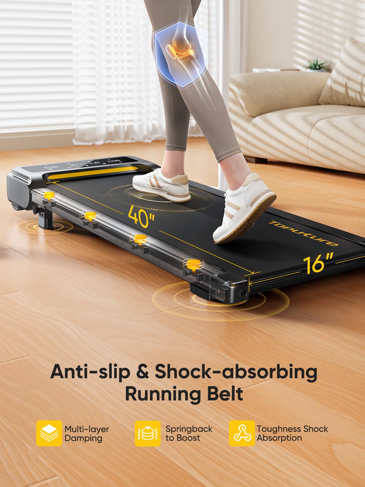 Under Desk Treadmill with Incline, Portable Walking Pad Treadmill for Home/Office, 2.5HP Walking Jogging Running Machine 300 lbs Capacity with LED Display, Remote Control/App Control