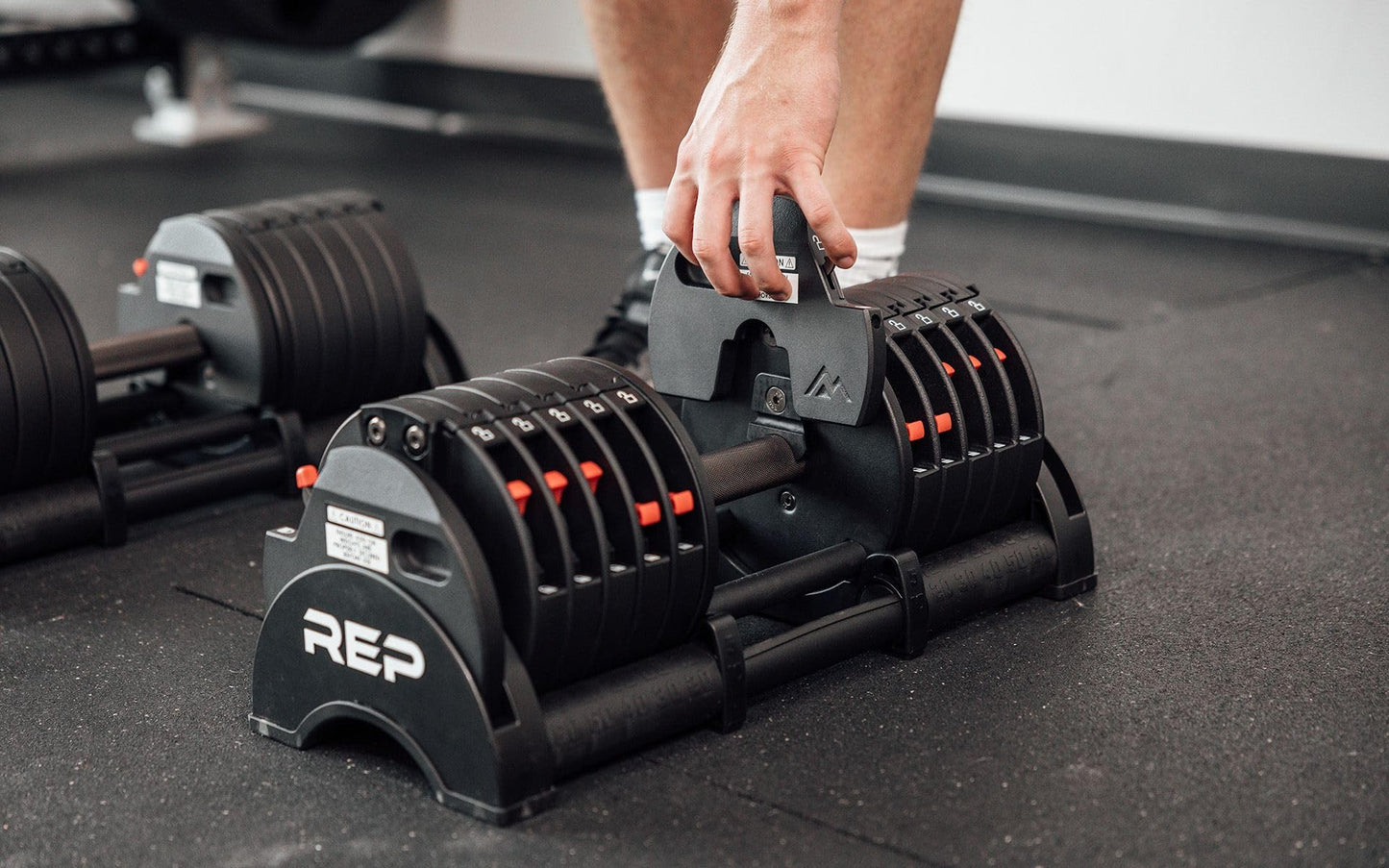 Rep Fitness Quickdraw Adjustable Dumbbells, Multiple weight ranges available including: 5-30, 5-40,5-50 and 5-60 lbs (5-60 lbs)