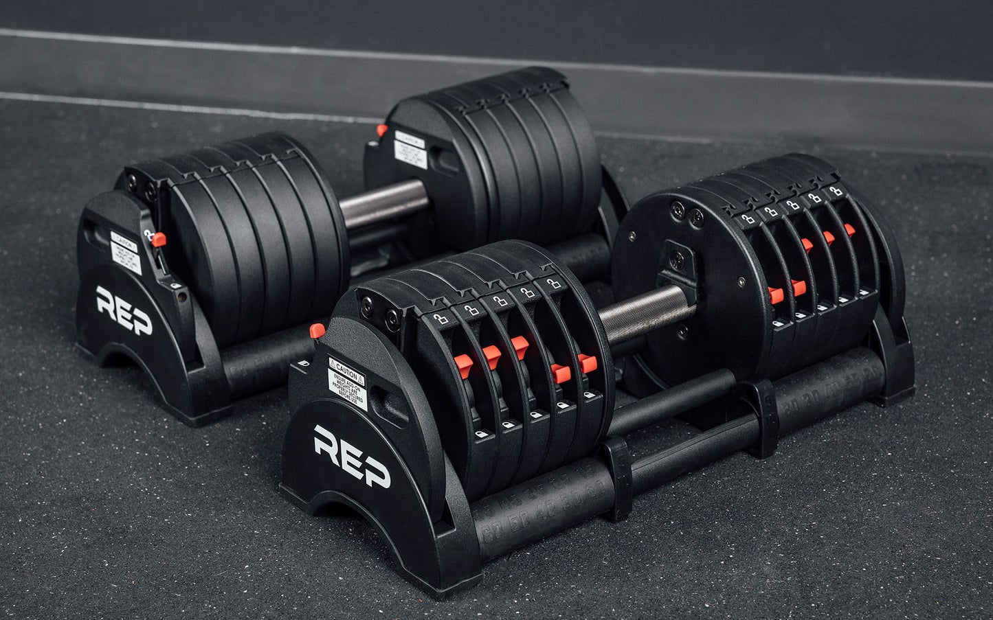 Rep Fitness Quickdraw Adjustable Dumbbells, Multiple weight ranges available including: 5-30, 5-40,5-50 and 5-60 lbs (5-60 lbs)