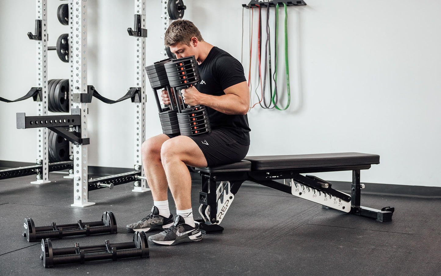 Rep Fitness Quickdraw Adjustable Dumbbells, Multiple weight ranges available including: 5-30, 5-40,5-50 and 5-60 lbs (5-60 lbs)