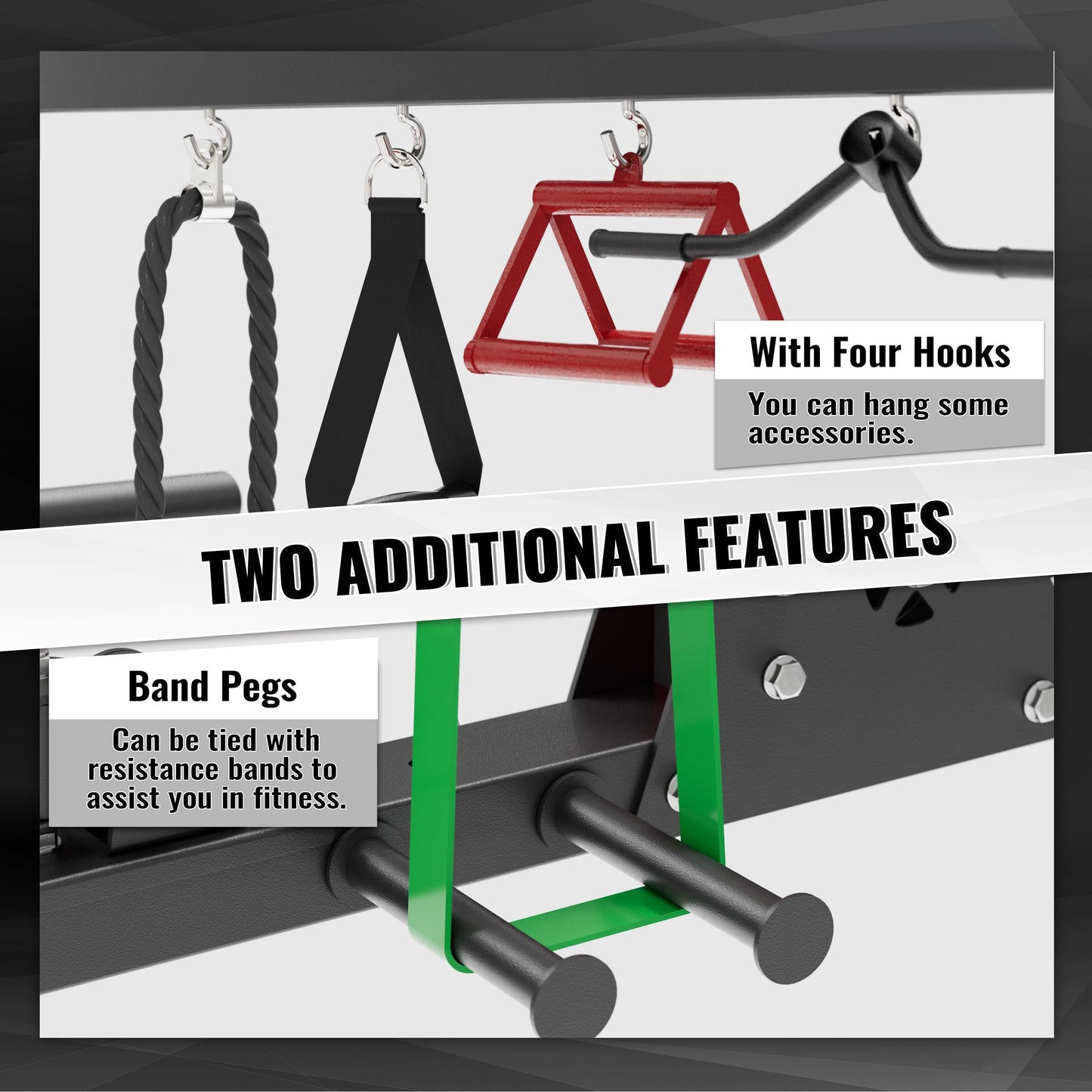 MAJOR FITNESS F22 Multi-Functional Power Rack—1600lbs Capacity All-in-One Squat Rack with Dual Pulley System for Home Gym Strength Training