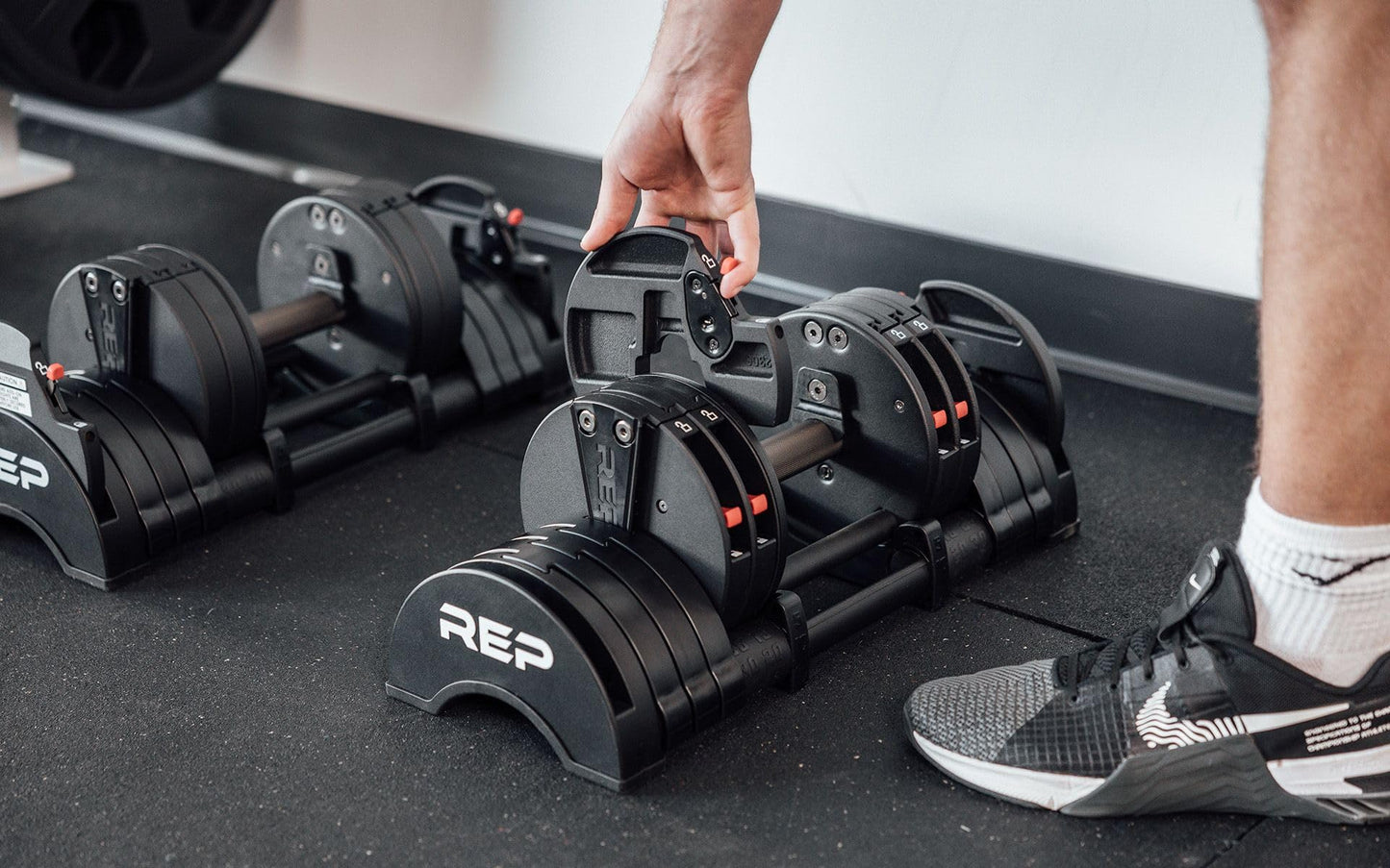 Rep Fitness Quickdraw Adjustable Dumbbells, Multiple weight ranges available including: 5-30, 5-40,5-50 and 5-60 lbs (5-60 lbs)