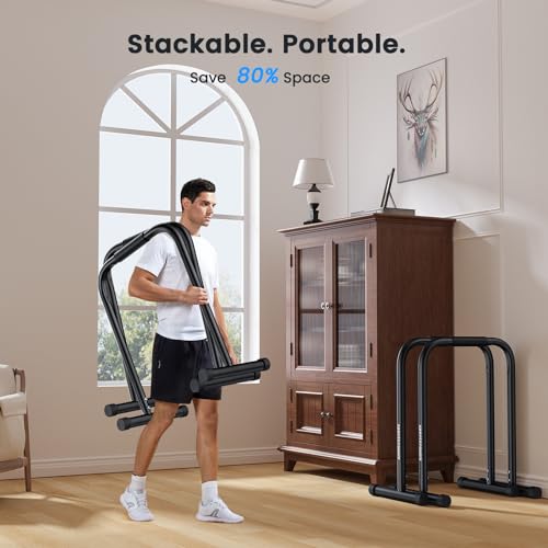 Sportsroyals Dip Bar,Adjustable Parallel Bars for Home Workout,Dip Station with 300LBS Loading Capacity
