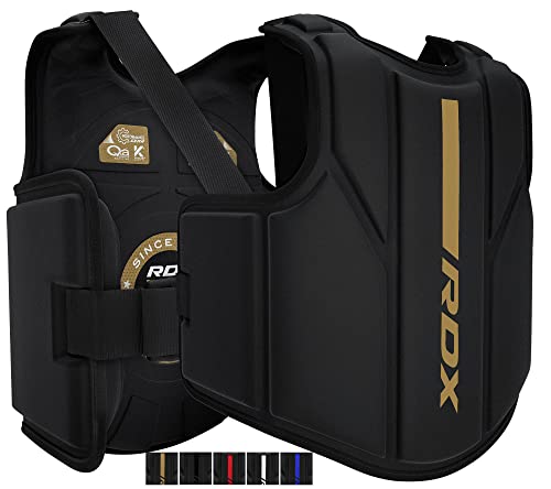 RDX Boxing Body Protector, MMA Kickboxing Muay Thai Boxing Chest Guard, Sparring Training Heavy Punching, Kara Adjustable Strike Shield, Martial Arts Upper Body Ribs Protection Pad, Taekwondo Vest