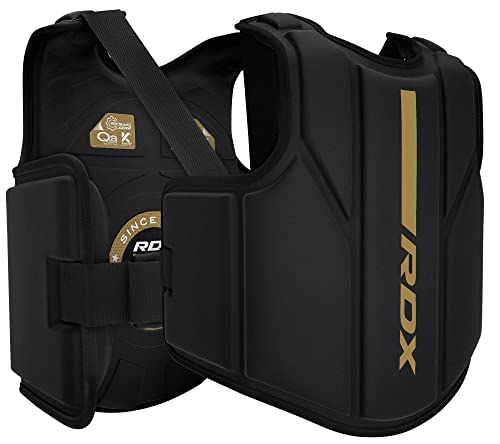 RDX Boxing Body Protector, MMA Kickboxing Muay Thai Boxing Chest Guard, Sparring Training Heavy Punching, Kara Adjustable Strike Shield, Martial Arts Upper Body Ribs Protection Pad, Taekwondo Vest