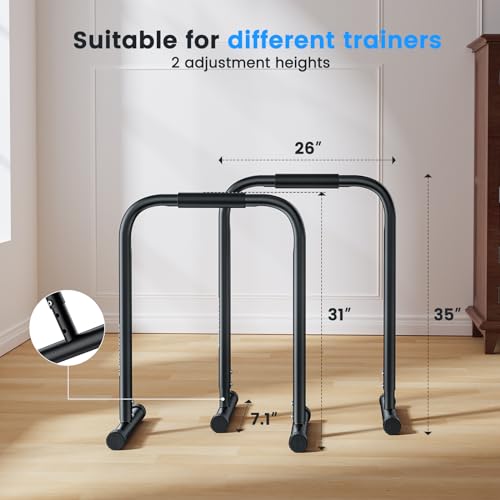 Sportsroyals Dip Bar,Adjustable Parallel Bars for Home Workout,Dip Station with 300LBS Loading Capacity