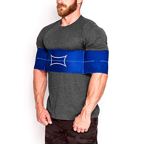 Sling Shot Mark Bell Reactive Exercise Assistance Workout Band for Men and Women to Assist with Bench Press, Dips, and Push Ups – (Level 2 Tension, Blue, 2X-Large)