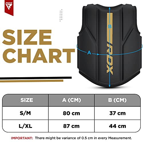 RDX Boxing Body Protector, MMA Kickboxing Muay Thai Boxing Chest Guard, Sparring Training Heavy Punching, Kara Adjustable Strike Shield, Martial Arts Upper Body Ribs Protection Pad, Taekwondo Vest