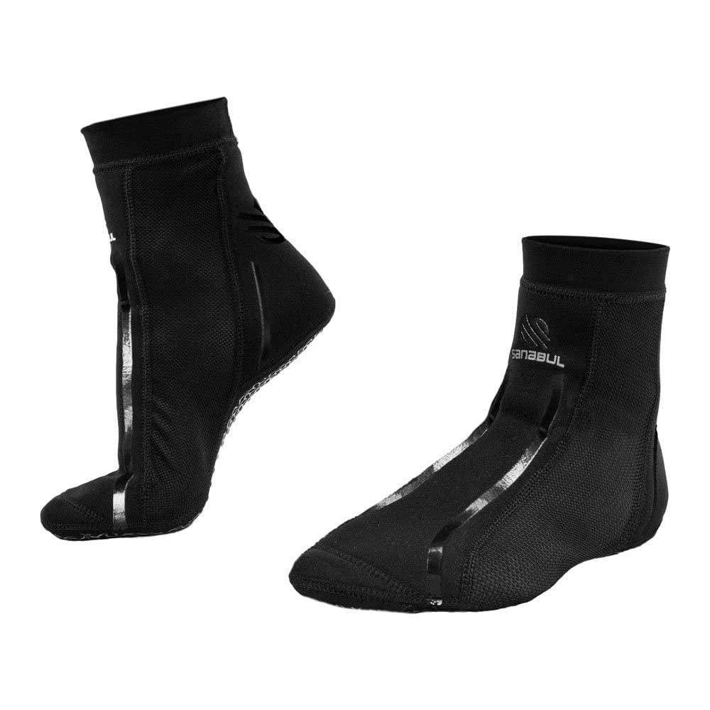 Sanabul New Item Foot Grip Socks for Men & Women | MMA, Kickboxing, Wrestling, Pilates, Yoga Anti Slip Socks, Non Slip Socks (Medium, Black)