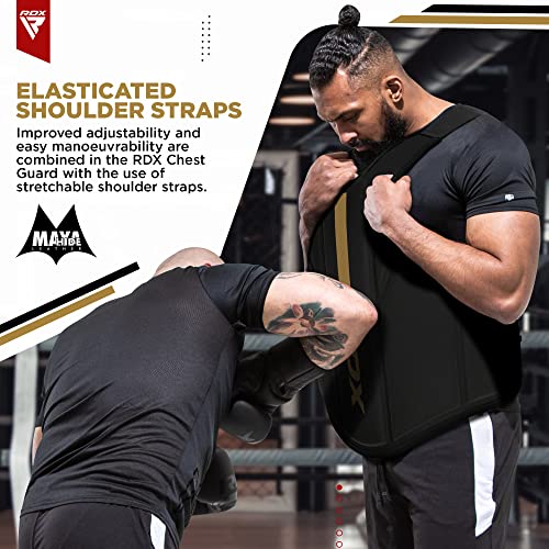 RDX Boxing Body Protector, MMA Kickboxing Muay Thai Boxing Chest Guard, Sparring Training Heavy Punching, Kara Adjustable Strike Shield, Martial Arts Upper Body Ribs Protection Pad, Taekwondo Vest