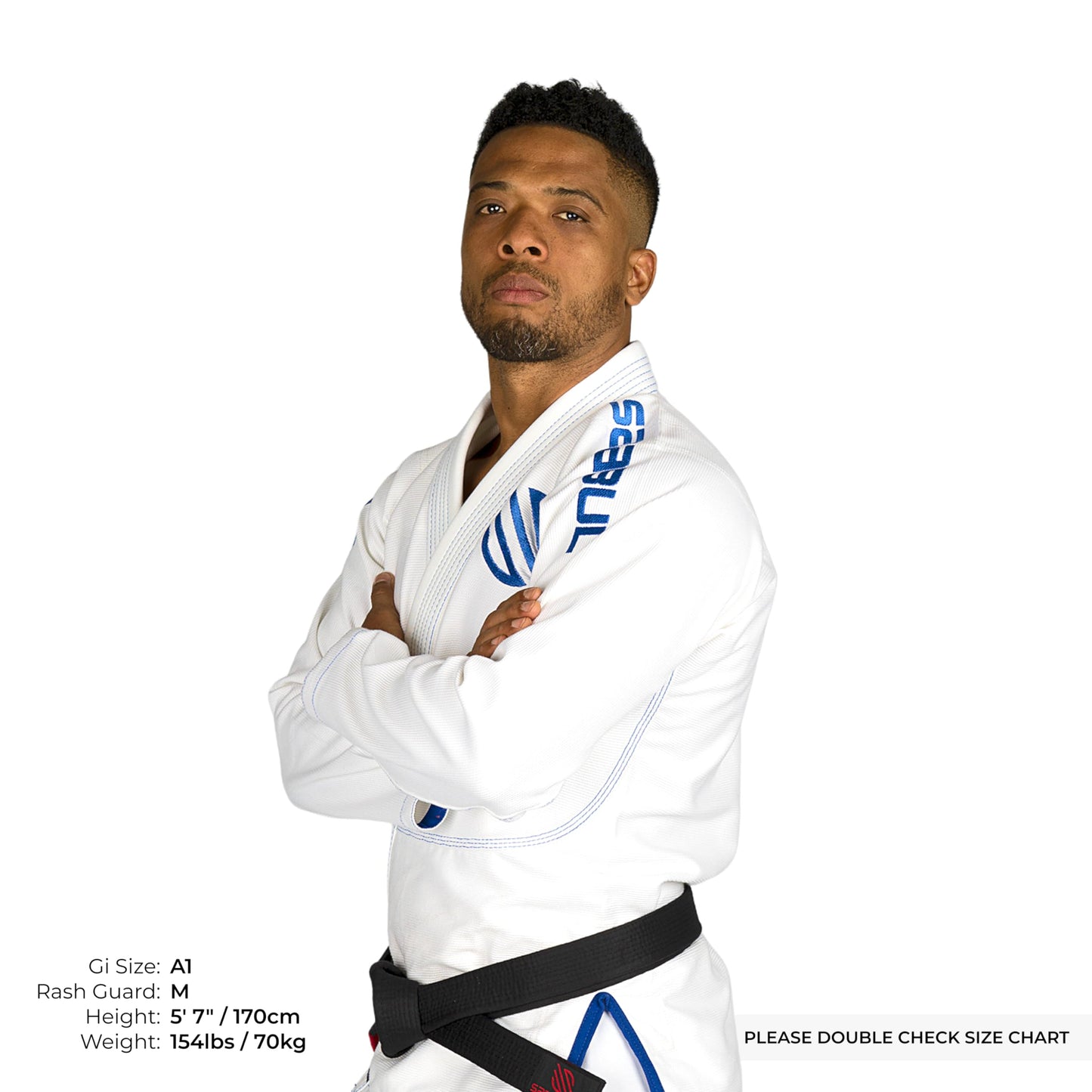 Sanabul Essential BJJ Gi for Men | Brazilian Jiu Jitsu Gi BJJ | Lightweight, Preshrunk Cotton Fabric | IBJJF Approved (White, A1)