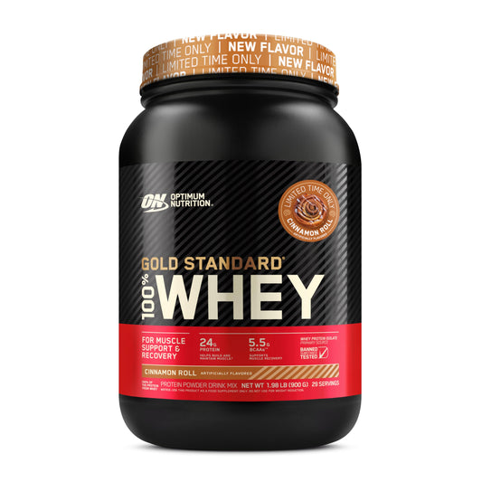 Optimum Nutrition Gold Standard 100% Whey Protein Powder, Cinnamon Roll, 2 Pound (Packaging May Vary)