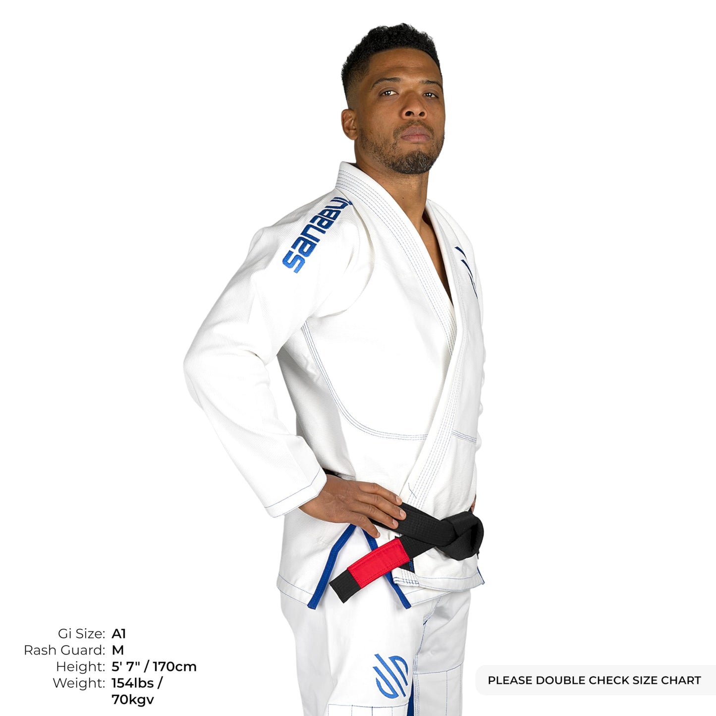 Sanabul Essential BJJ Gi for Men | Brazilian Jiu Jitsu Gi BJJ | Lightweight, Preshrunk Cotton Fabric | IBJJF Approved (White, A1)