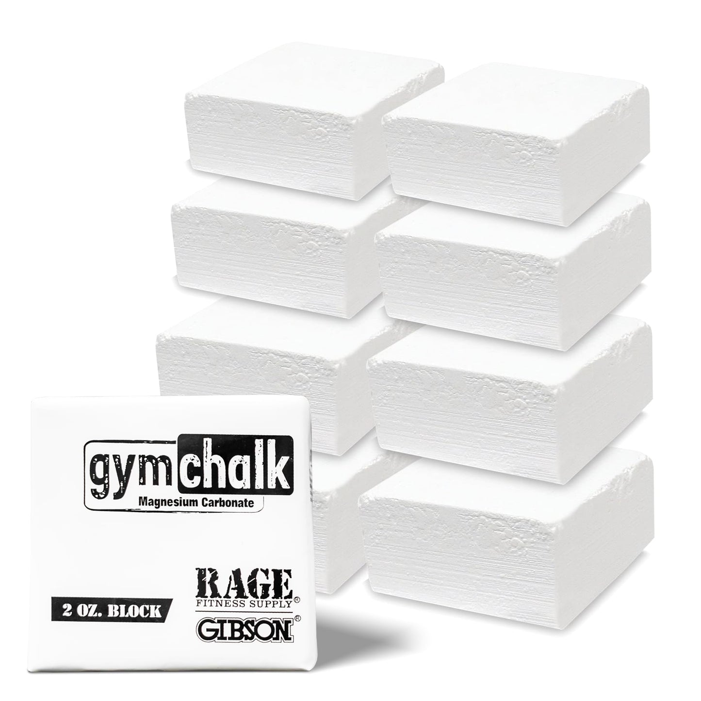 Rage Fitness Gym Chalk Block (2oz), Magnesium Carbonate Athletic Chalk Block for Excellent Grip, Gym Workout Grip Chalk, Weightlifting, Gymnastics, Rock Climbing White