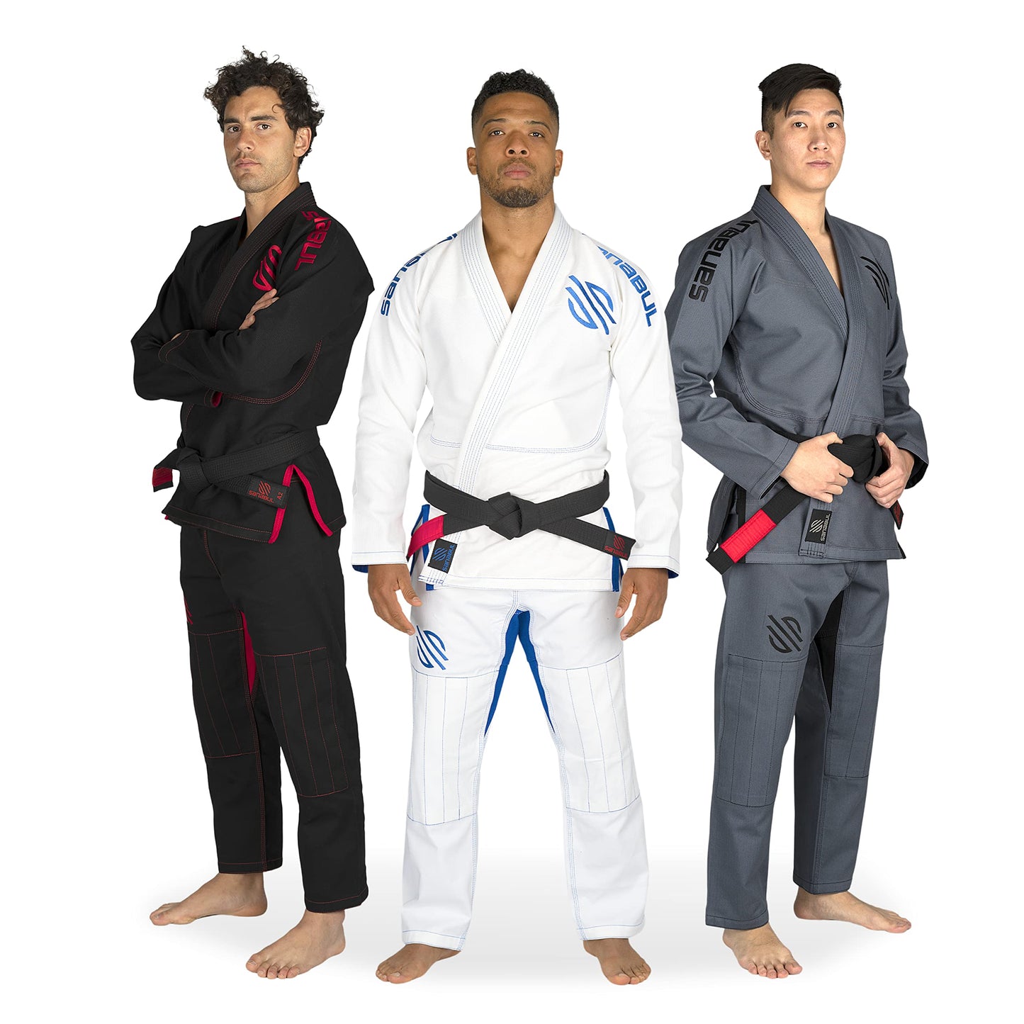 Sanabul Essential BJJ Gi for Men | Brazilian Jiu Jitsu Gi BJJ | Lightweight, Preshrunk Cotton Fabric | IBJJF Approved (White, A1)