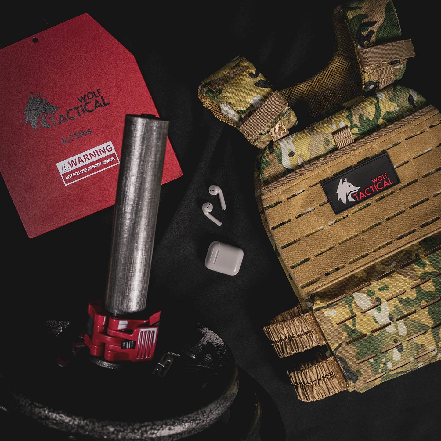 WOLF TACTICAL Weight Vest Plates - 5.75/8.75/14.5/19.75LB Pairs - WODs, Strength Training, Running, Heavy Workouts