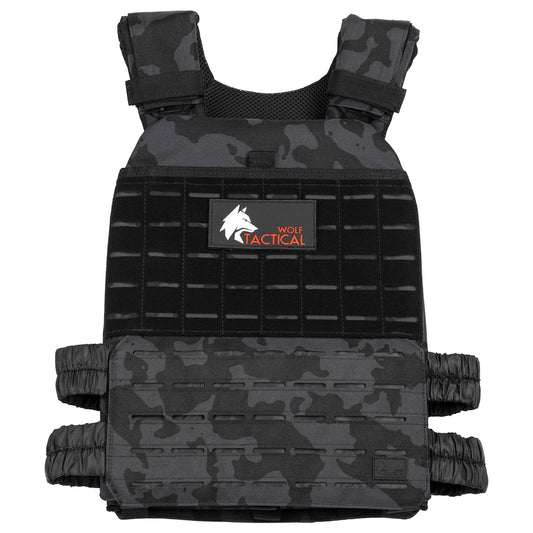 WOLF TACTICAL Adjustable Weighted Vest – WODs, Strength and Endurance Training, Fitness Workouts, Running (MultiCam Black)